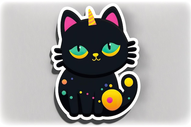 Kitty sticker op witte achtergrond