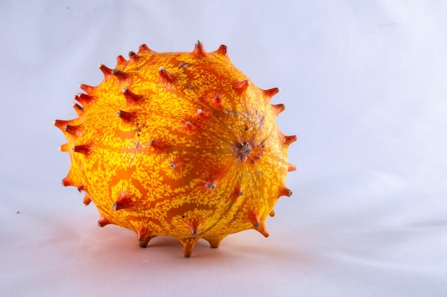 Kiwano cucumis metuliferus exotic vegetable tropical orange fruit