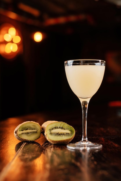 Kiwi cocktail at the bar Drinks menu concept