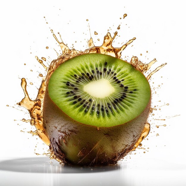 kiwi explosion splatter on background