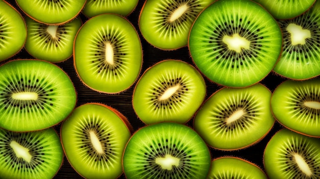 Foto kiwi fruit achtergrond kiwi plakjes close-up