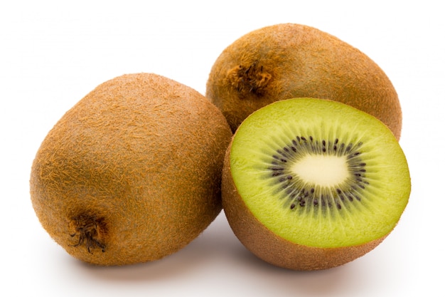 Kiwi fruit on a bright background