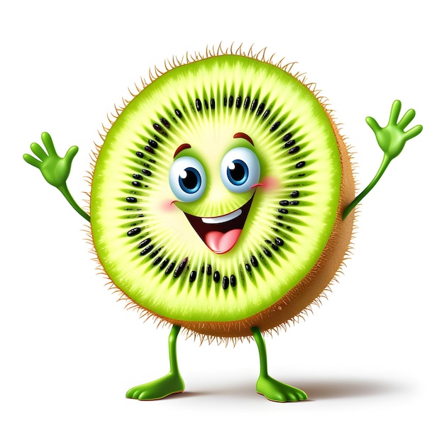 kiwi fruit character mascot on white background