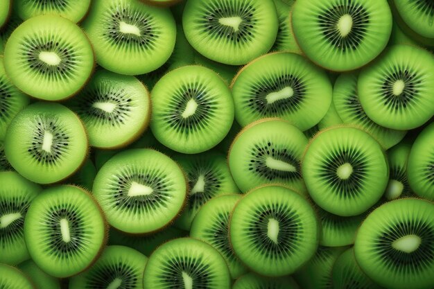 Kiwi fruit closeup as a background Top view