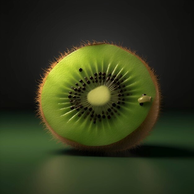 Kiwi fruit on a dark background 3D illustration