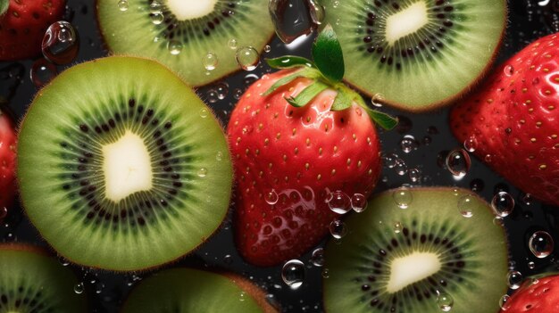 Kiwi fruit is a fruit that is in the water.