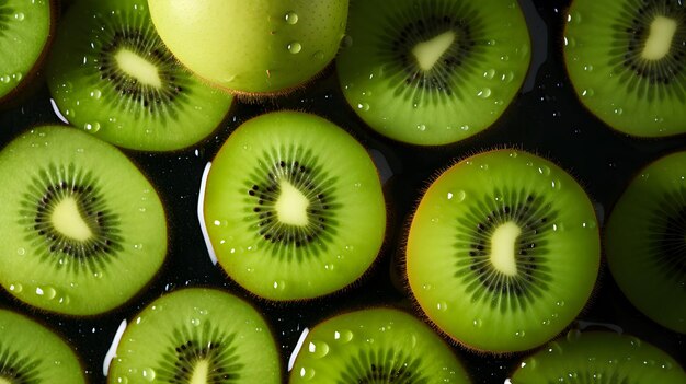 Photo kiwi fruit on the water with a tempting fresh sensation