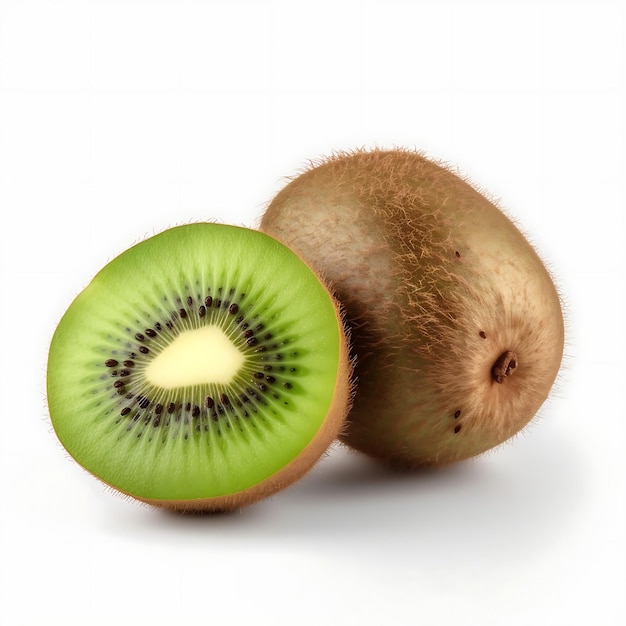 Kiwi fruit on white background