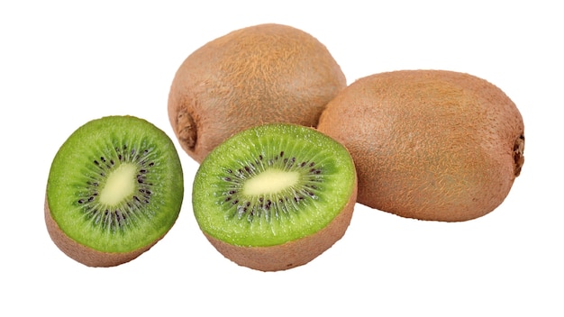 Kiwi fruit on a white background