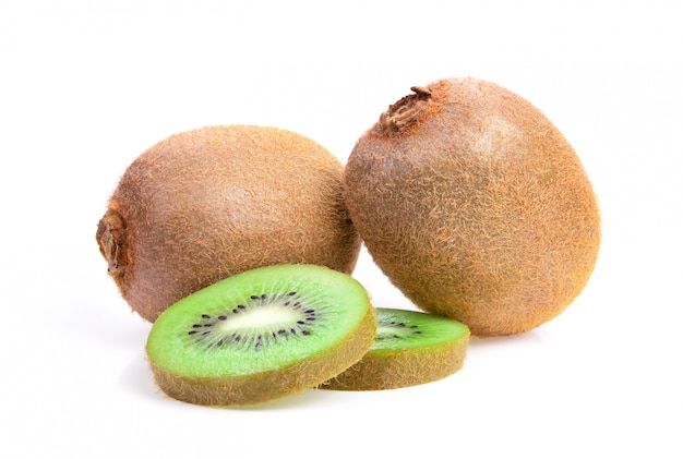 Kiwi fruit on white