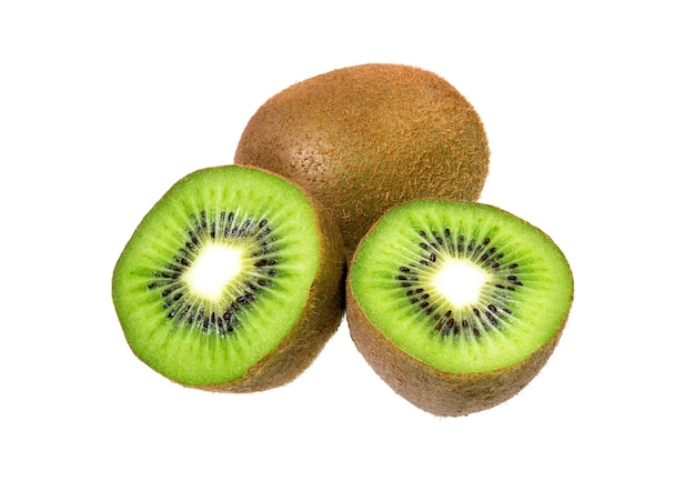 Kiwi fruits isolated on white surface