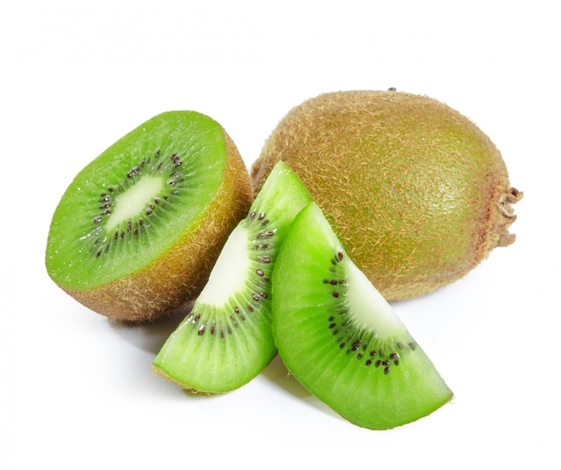 Kiwi fruits isolated on white