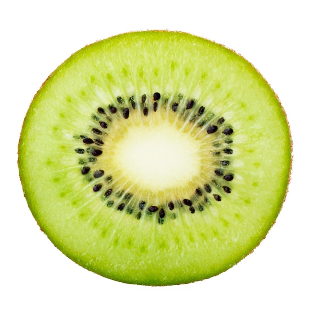 Kiwi fruits sliced on white