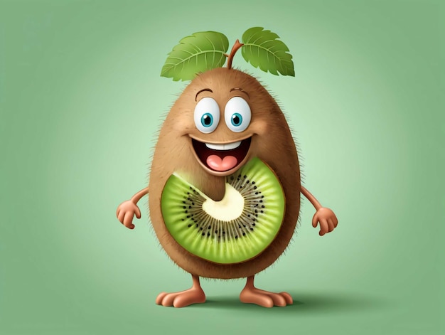 A Kiwi Is Smiling And Holding A Leaf