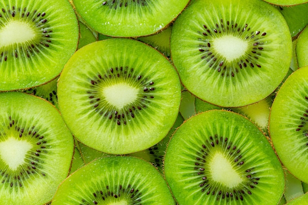 Kiwi MacroFresh Gesneden kiwi's gebruiken als achtergrondschijfje kiwi's op een volledig frame