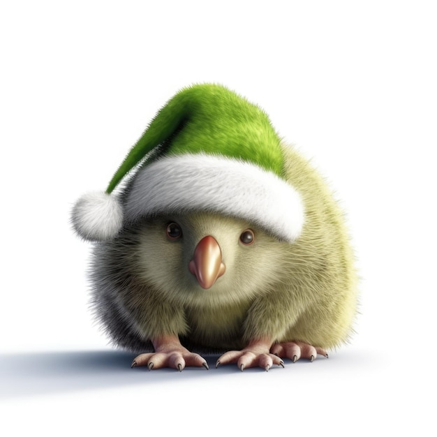 Kiwi met kerstmuts