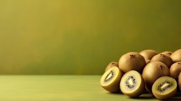 Kiwi's op een groene tafel