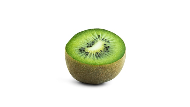 Kiwi slice on a white background