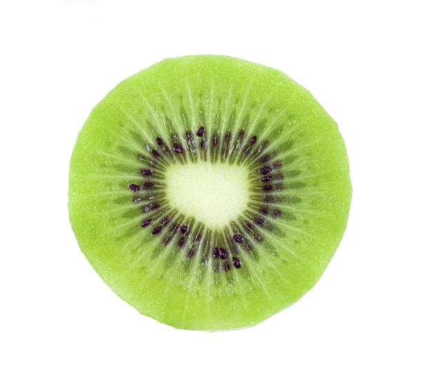 Kiwi slice on white wall