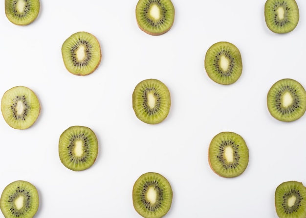 kiwi slices isolated on white