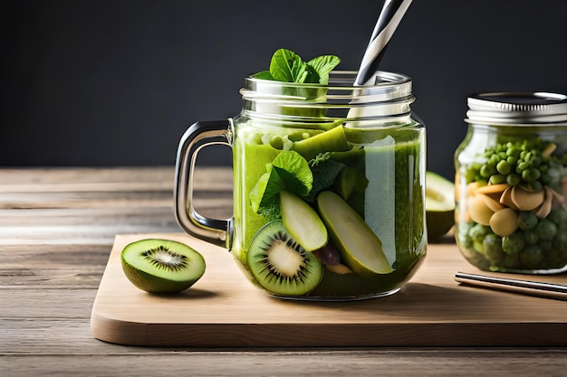 Kiwi-smoothie met vers fruit