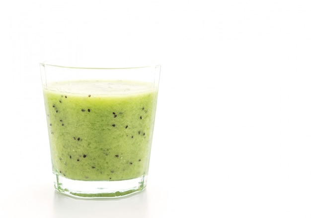 kiwi smoothie on white background