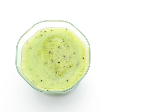 kiwi smoothie on white background