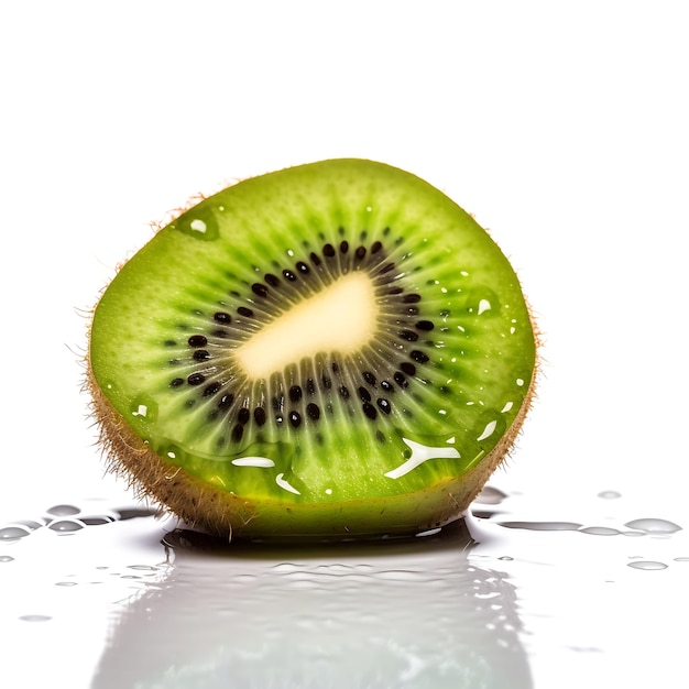 Kiwi with water drops on white background Fresh Kiwi