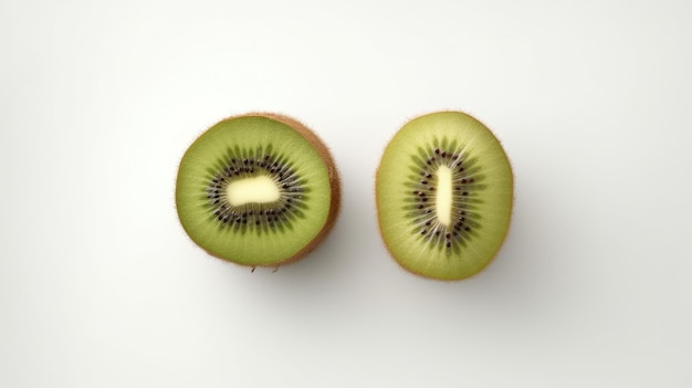 kiwi with white background top view Created With Generative AI Technology