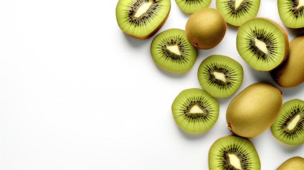 kiwi with white background top view Created With Generative AI Technology