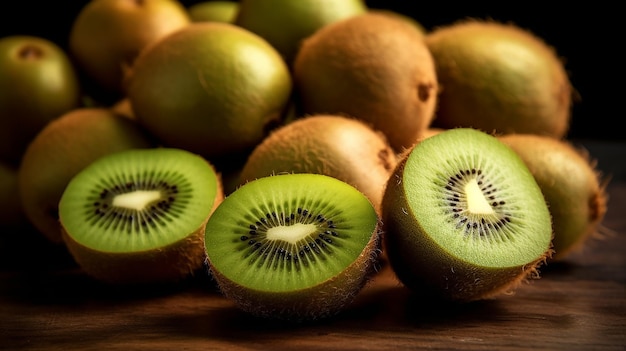 Kiwifruit op het hout in het tropische bos Selectieve aandacht