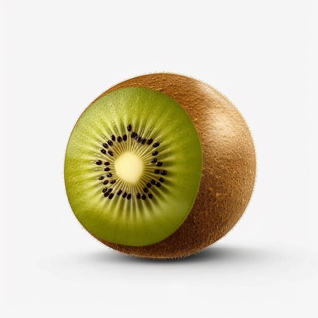 A kiwifruit on a white background