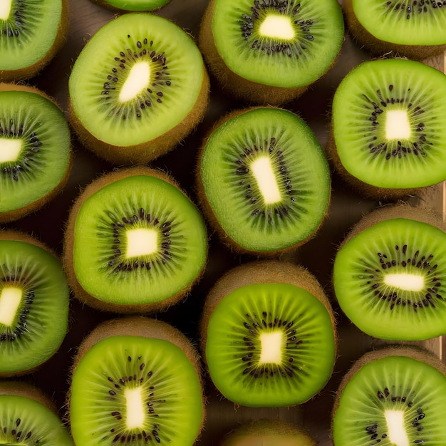 Kiwifruits displayed beautifully on the kitchen table in foodgraphy For Social Media Post Size