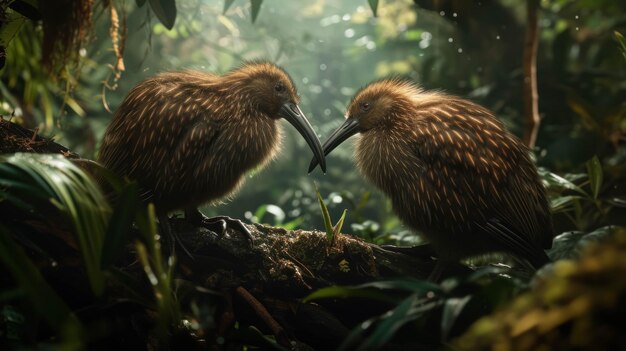 Kiwis Birds in A Jungle Importance of Preserving Forests in New Zealand on World Wildlife Day
