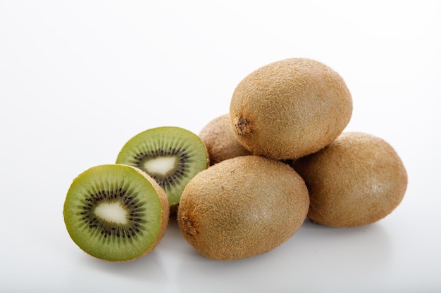 Kiwis on white background