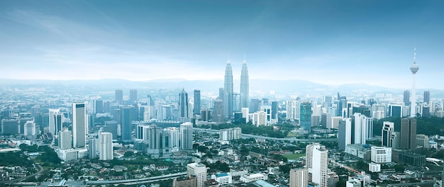 Photo kl cityscape aerial view