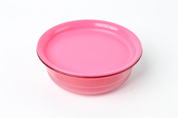 KlangMalaysia February 11 2021 Pink bowl isolated on a white background Tupperware brand