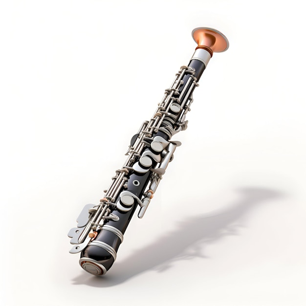 Foto klarinet op een witte achtergrond 3d-weergave