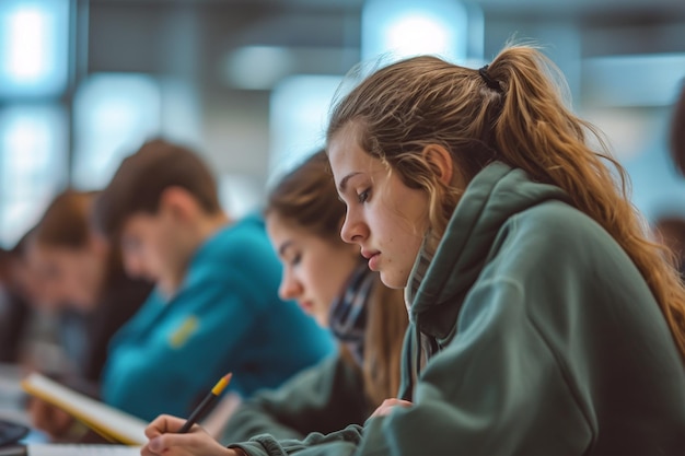 Klasgenoten tijdens het studeren