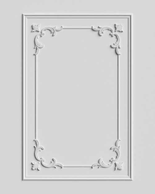 Klassiek frame met ornament decor op witte muur