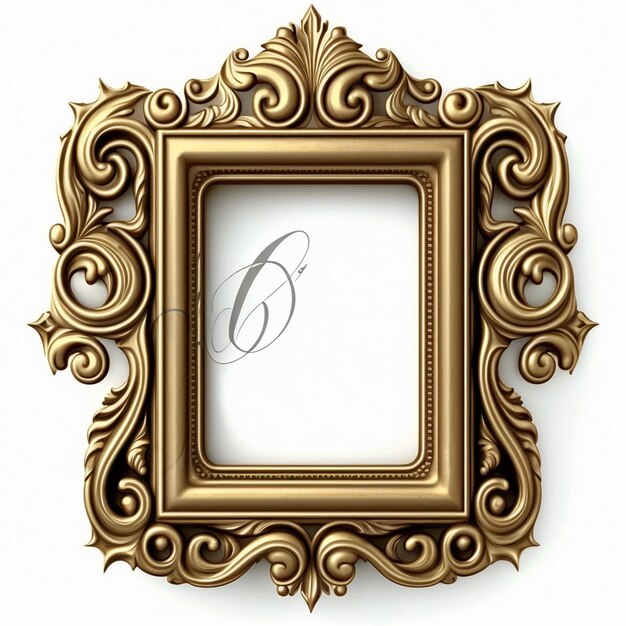 Klassiek gouden frame dat op witte achtergrond wordt geïsoleerd