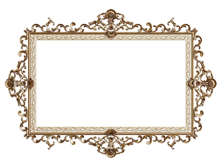 Foto klassiek gouden frame met ornamentdecor