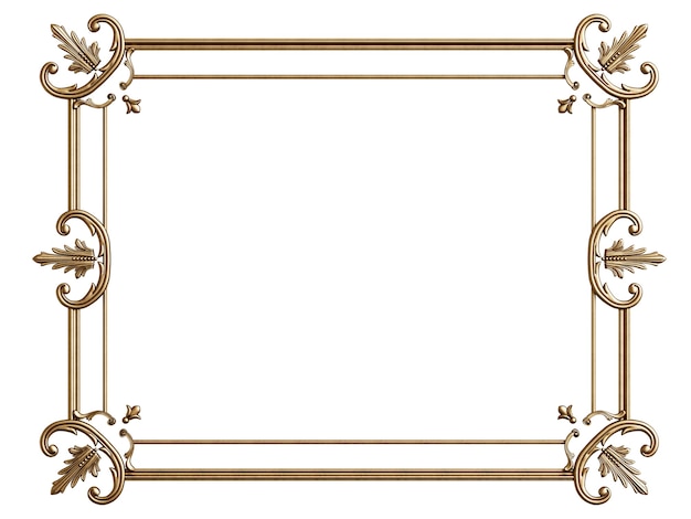 Foto klassiek gouden frame met ornamentdecor