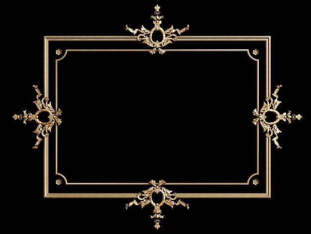 Foto klassiek gouden frame met ornamentdecor