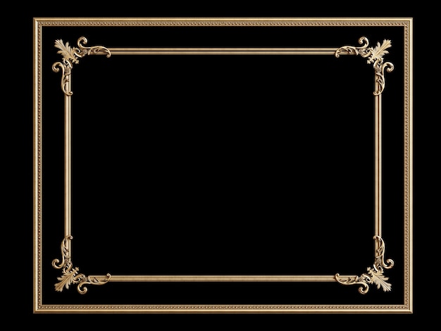 Foto klassiek gouden frame met ornamentdecor