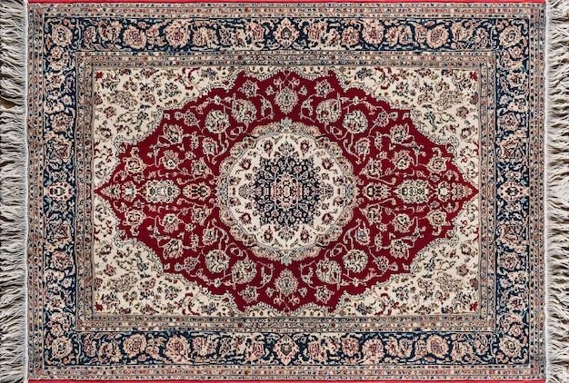 Klassiek Perzisch tapijt met bloemenmotieven en rode achtergrond