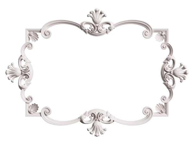 Klassiek wit frame met ornamentdecor