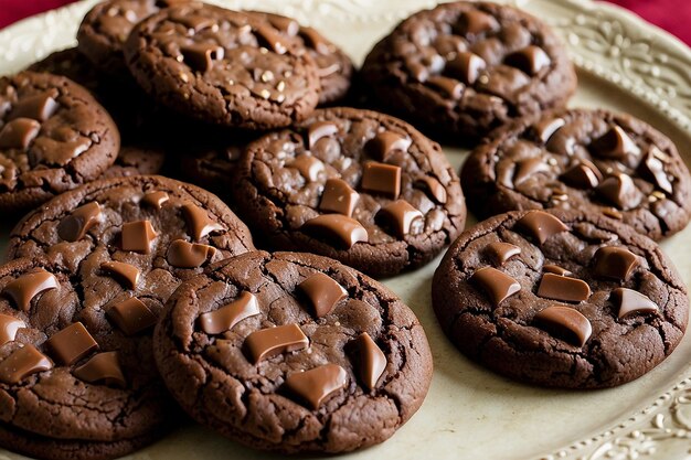 Foto klassieke amerikaanse chocoladekoekjes.