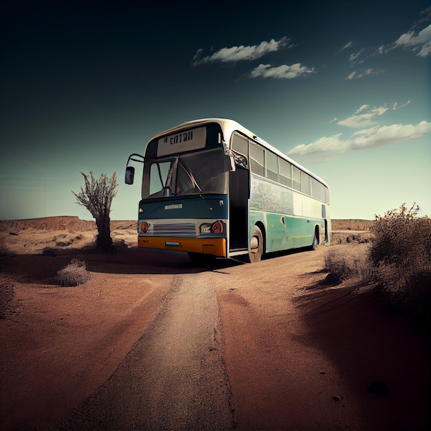 Klassieke bus op de weg