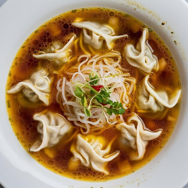 Foto klassieke chinese wonton soep